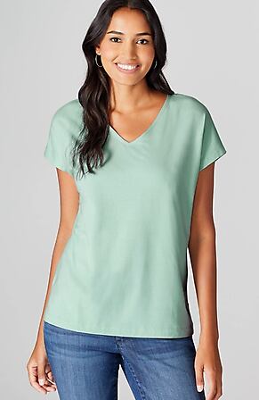 Product Image for Luxe Supima® V-Neck Easy Tee