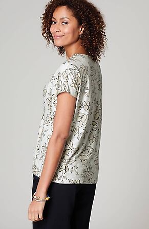 Side Image for Luxe Supima® V-Neck Easy Tee