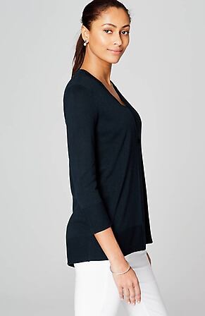 Side Image for Linen & Rayon Elliptical Cardi