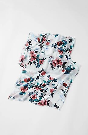 Side Image for Watercolor Floral Square Scarf