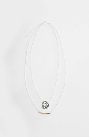 Product Image for Sterling Silver Coin & Bar Double-Drop Necklace