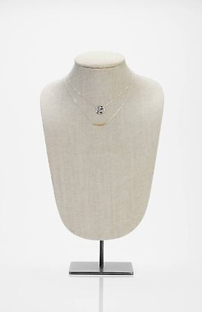 Back Image for Sterling Silver Coin & Bar Double-Drop Necklace