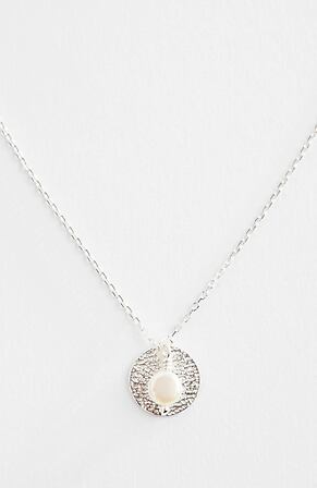 Side Image for Sterling Silver Coin & Pearl Necklace