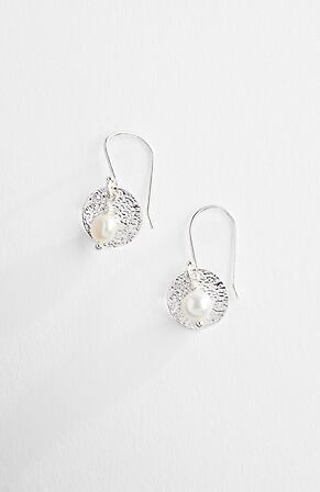 Product Image for Sterling Silver Coin & Pearl Earrings