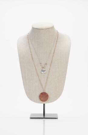 Back Image for Pink Sunset Double-Drop Necklace