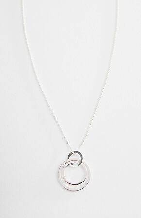 Side Image for Sterling Silver Double-Rings Pendant