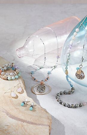 Side Image for Dalmatian Stone Stretch Bracelet