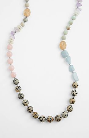 Side Image for Dalmatian Stone Single-Strand Necklace