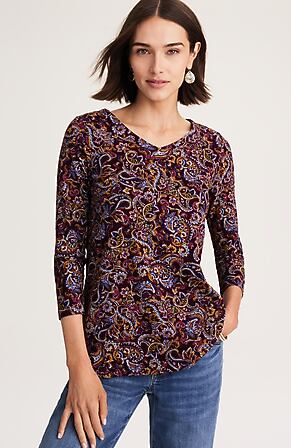 Image for Pima 3/4-Sleeve V-Neck Tee