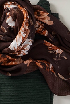 Shop our autumnal roses square scarf