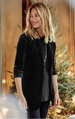 Shop our Wearever velvet-knit blazer