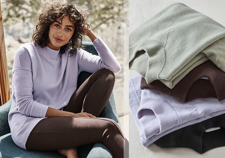 Shop our Cashmere Relaxed Mock-Neck Tunic