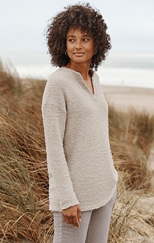 shop our Pure Jill Soft & Cozy Henley Sweater
