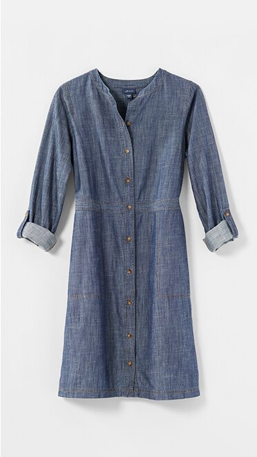 Shop our Chambray Button-Front Dress
