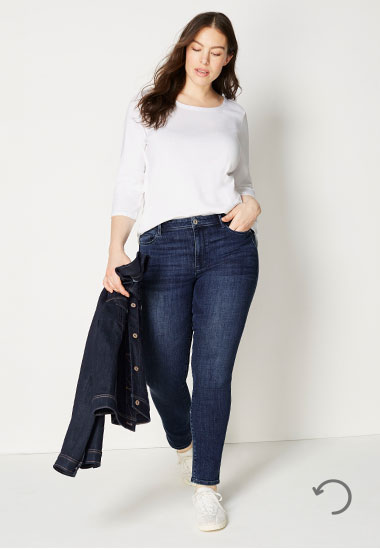 Authentic Fit slim-leg jeans - size 14 front view