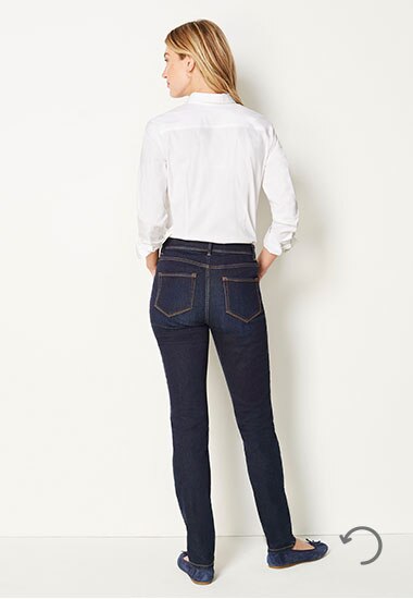 High-rise straight-leg jeans - size 4 rear view