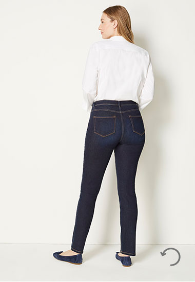 High-rise straight-leg jeans - size 8 rear view