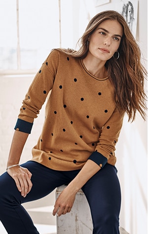 Shop our Reversible Polka-Dot Sweater Tunic