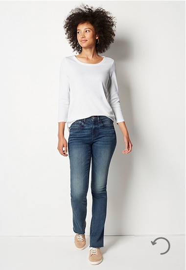 High-rise boot-cut jeans - size 4 front view