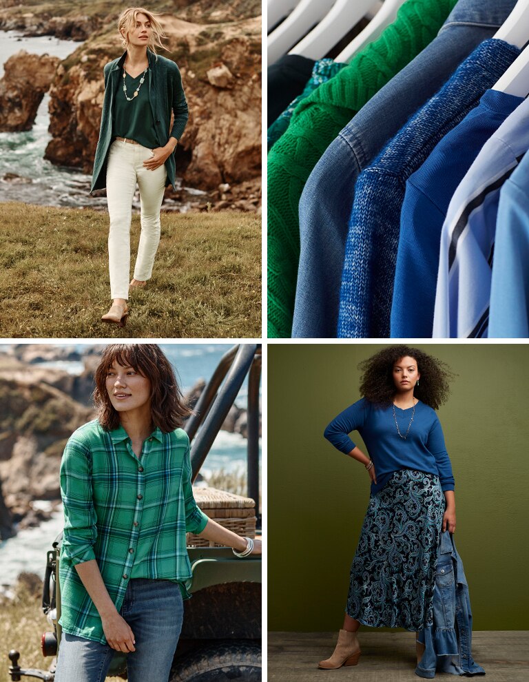 Shop shades of blue and green
