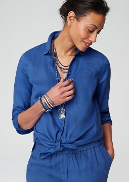J Jill Size Small Blue Blouse – Wear it Well Boutique
