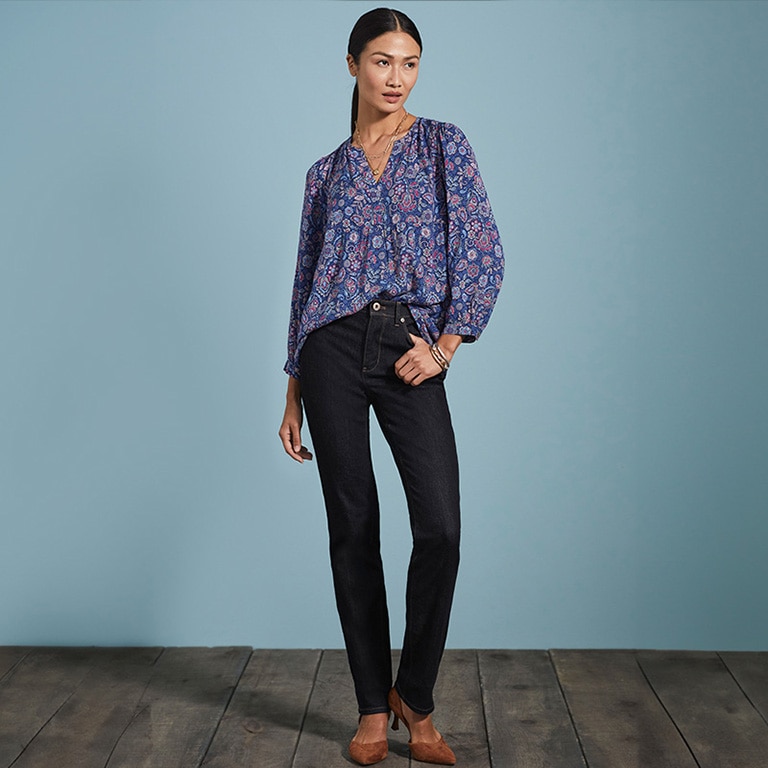 High-Rise Straight-Leg Jeans