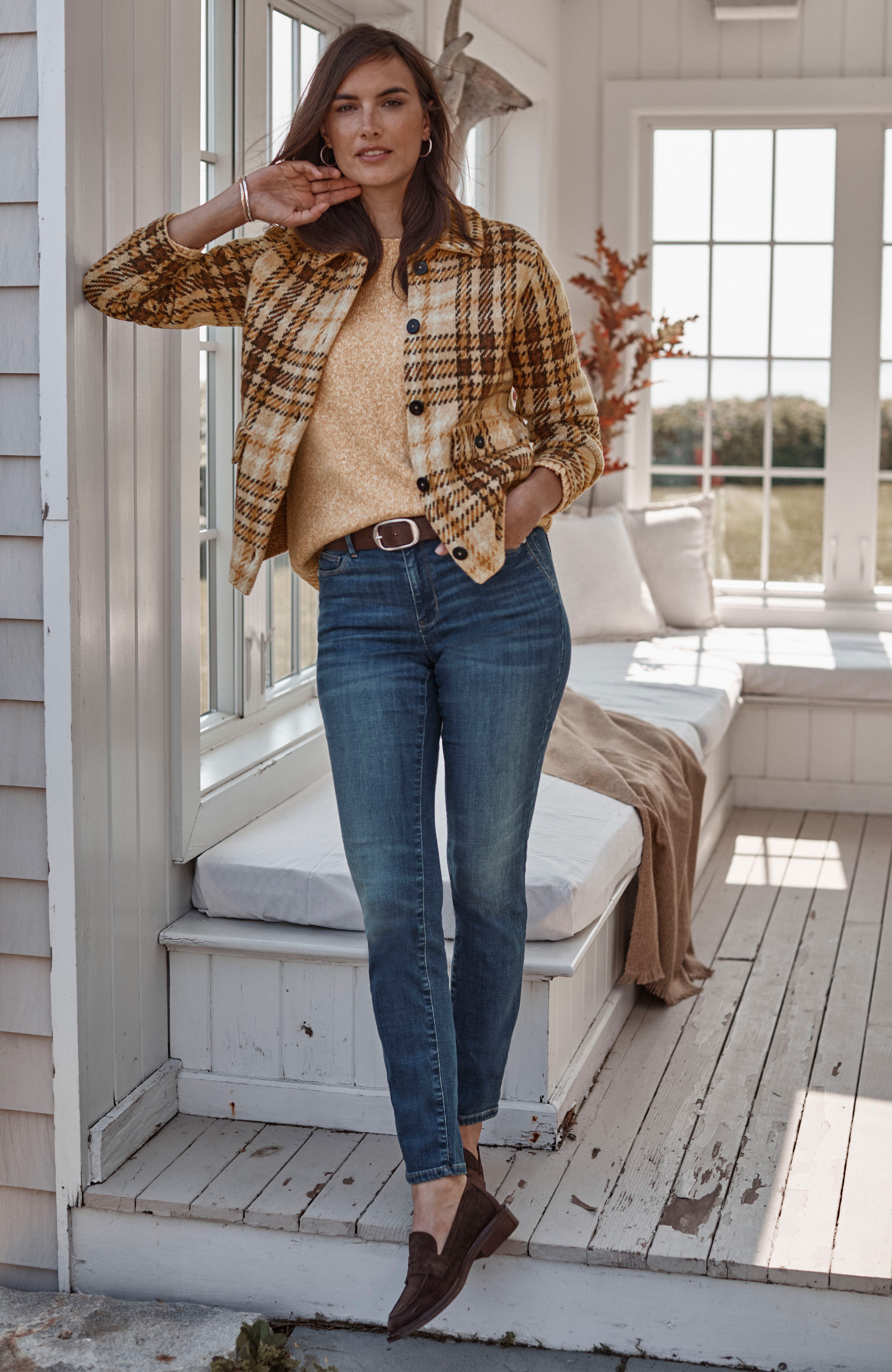 Shop our Authentic Fit slim-leg jeans