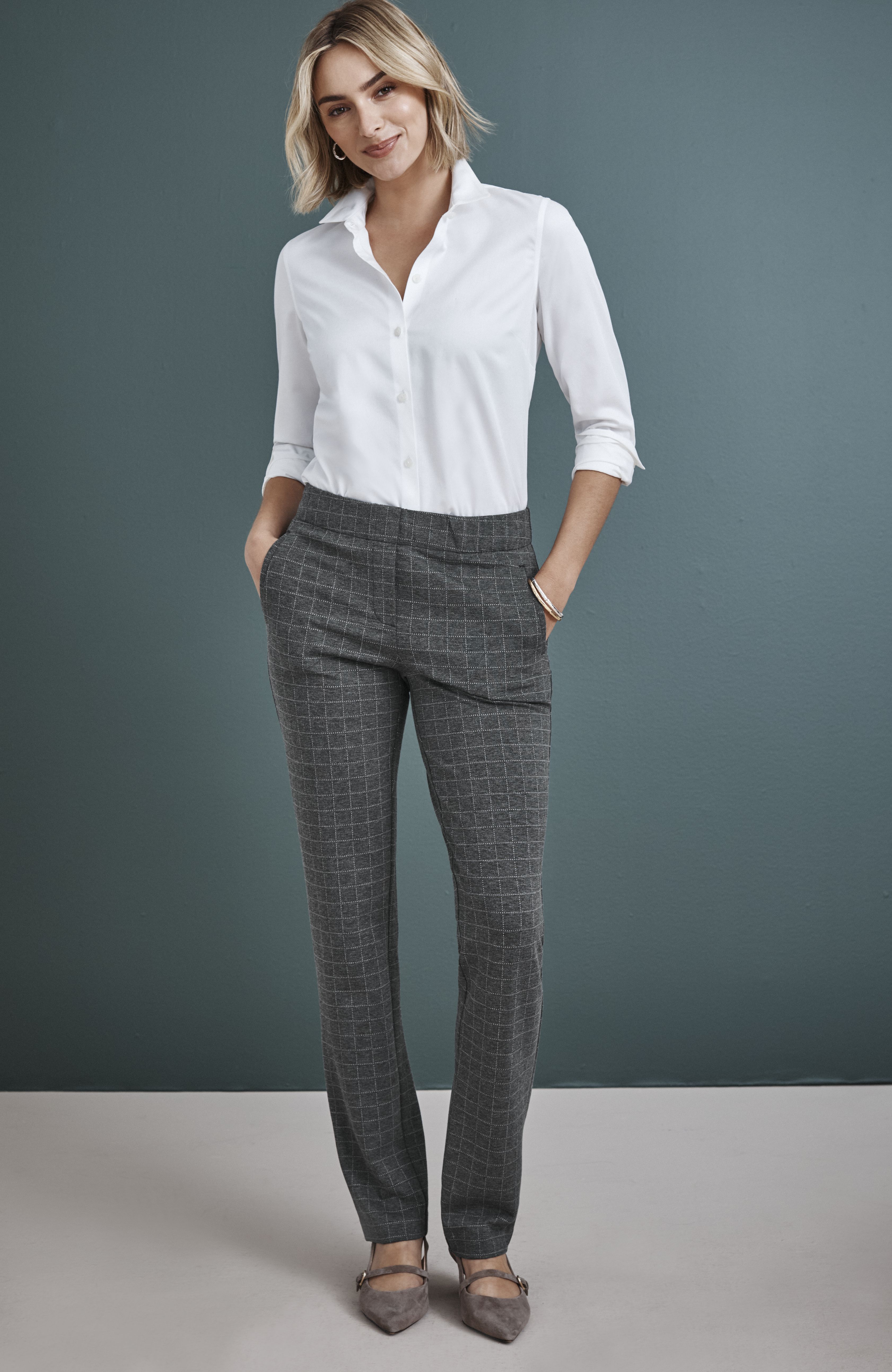 Shop our ponte slim-leg pants