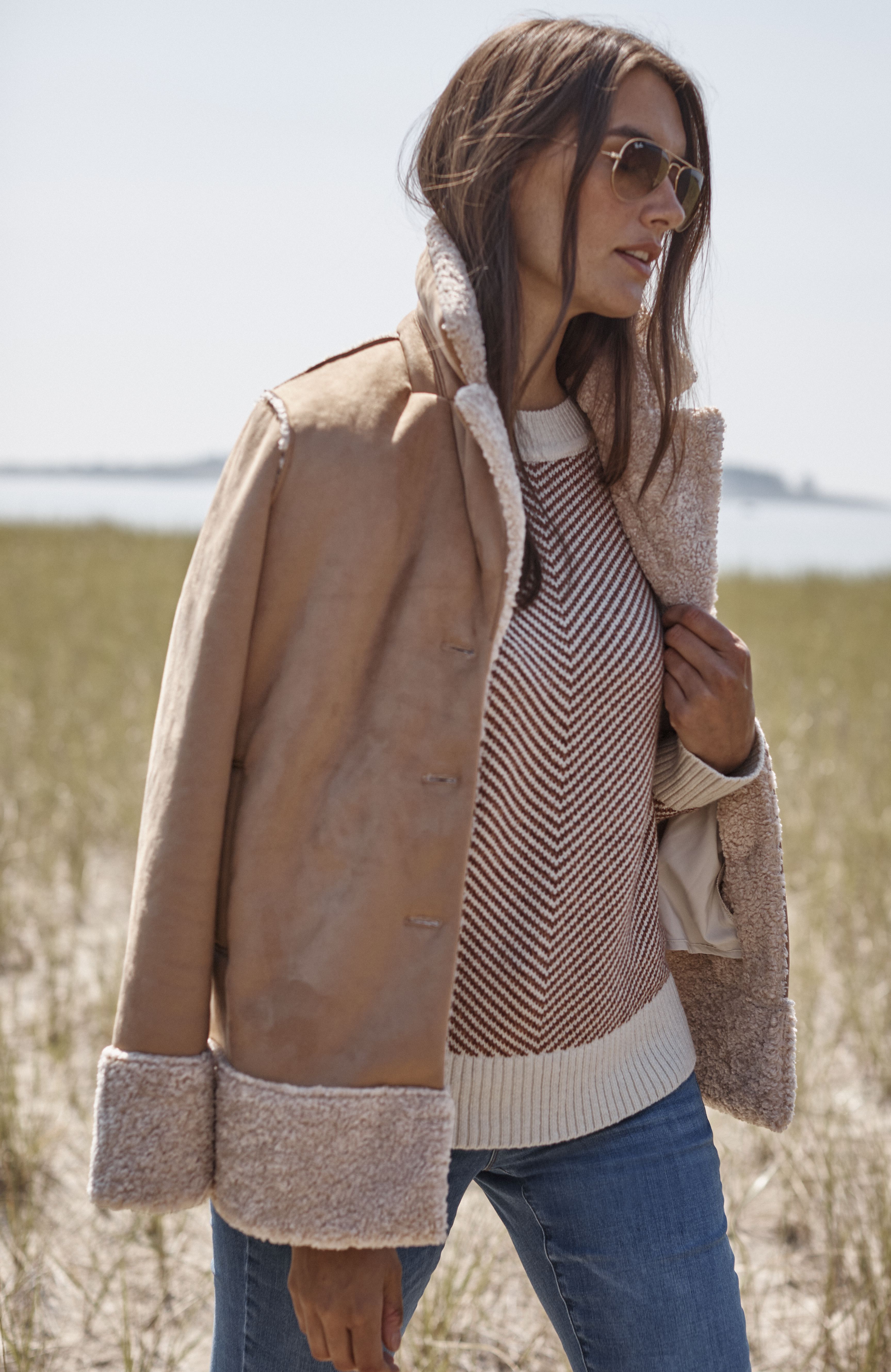Shop faux-suede & Sherpa jacket