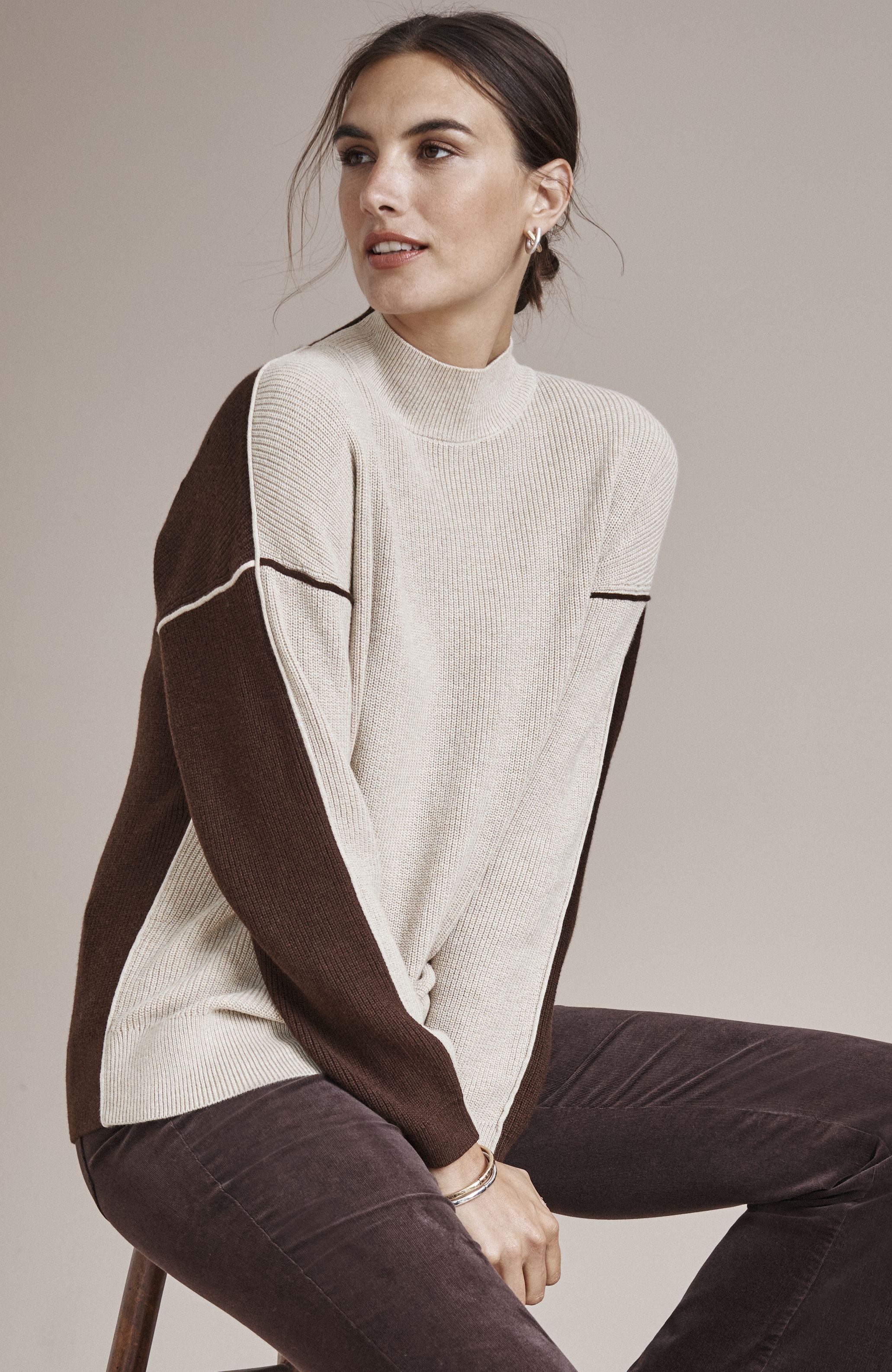 Shop our ribbed color-blocked sweater
