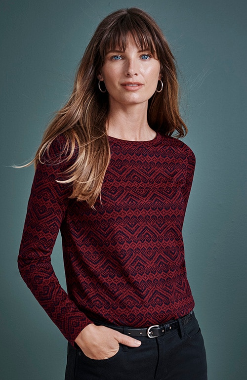 Shop our pima long-sleeve crew-neck tee