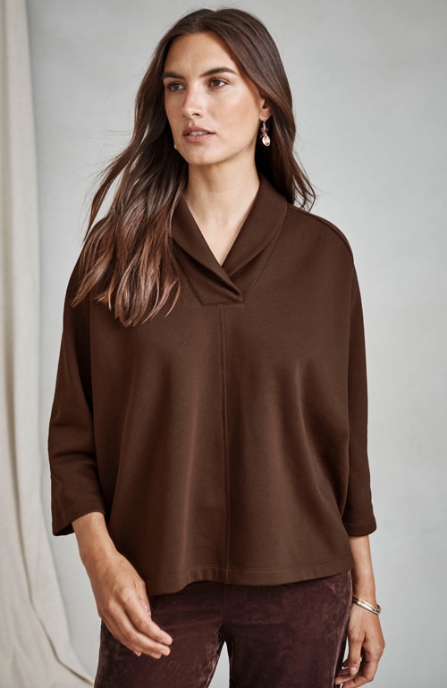 Shop our pure jill shawl-collar top