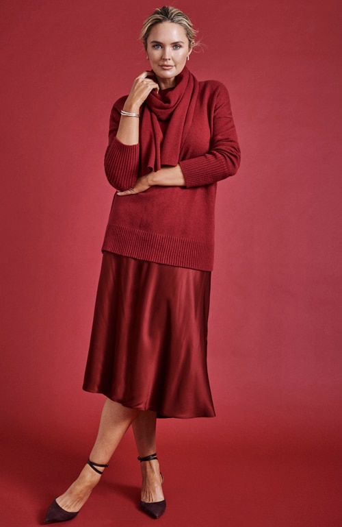 Shop our silky a-line midi skirt 