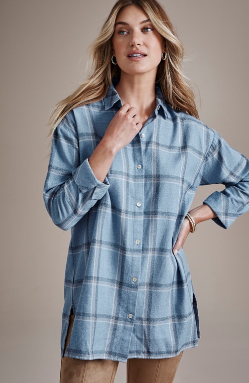 Shop our cozy plaid tunic