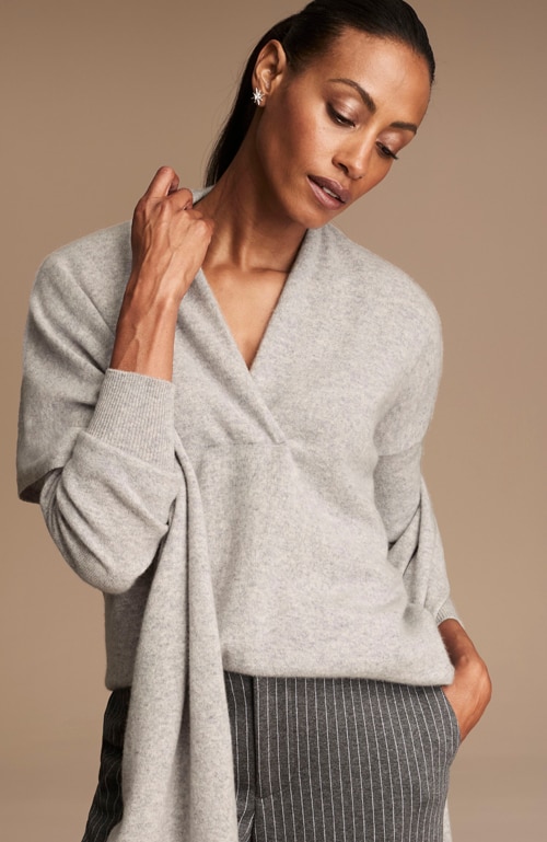 Shop our pure jill recycled-cashmere pullover v-neck sweater