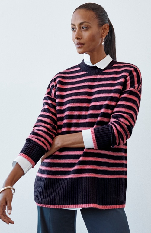 Shop our striped roll-neck sweater