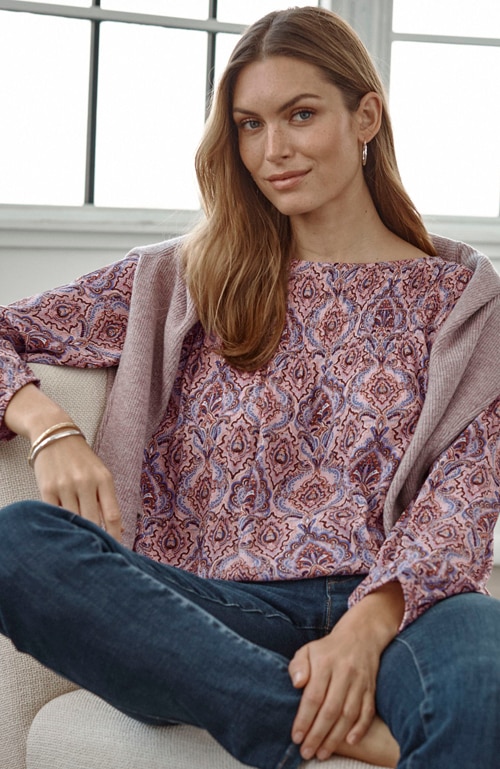 Shop our smocked elastic-hem top