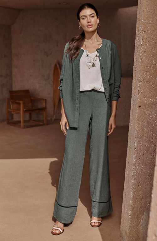 Shop our pure jill linen-blend wide-leg pants