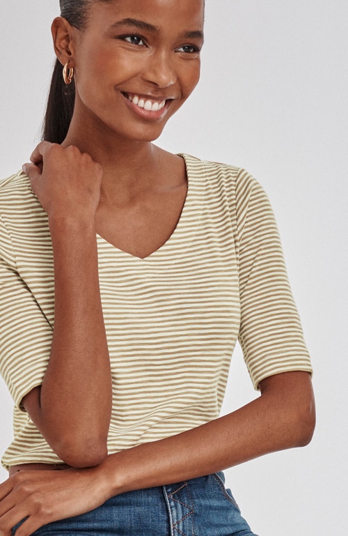 Shop our pima-slub v-neck tee