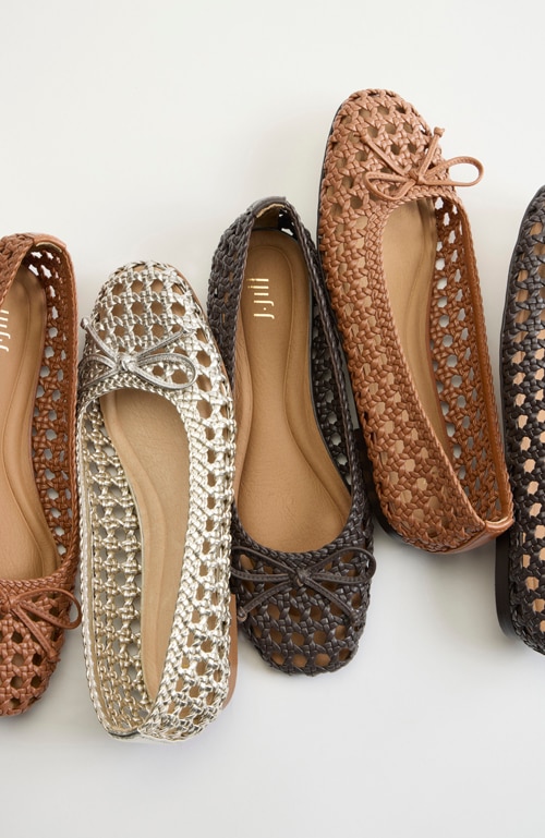 Shop our olivia open-weave bow flats