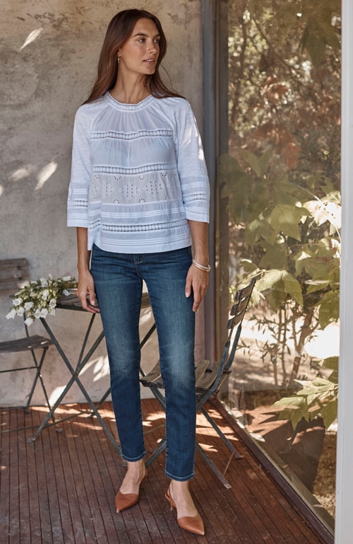 Shop our authentic fit slim-leg jeans