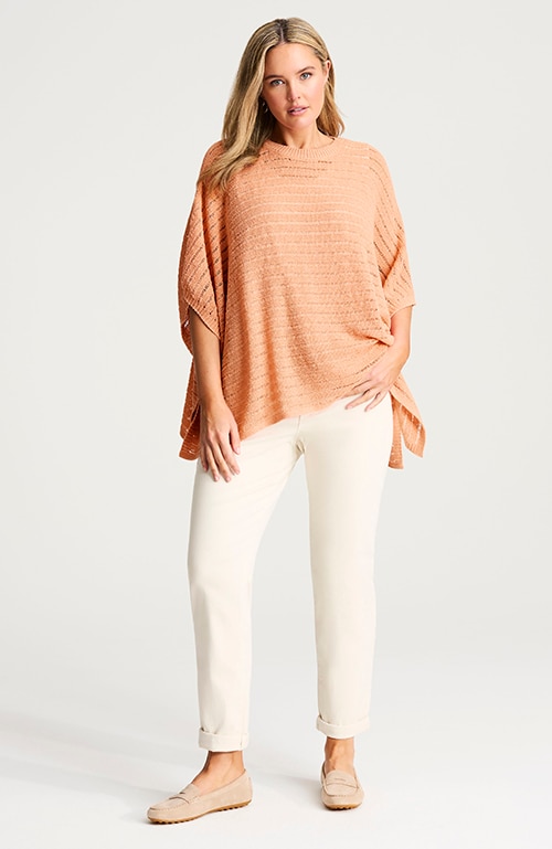 Shop our open-stitch poncho