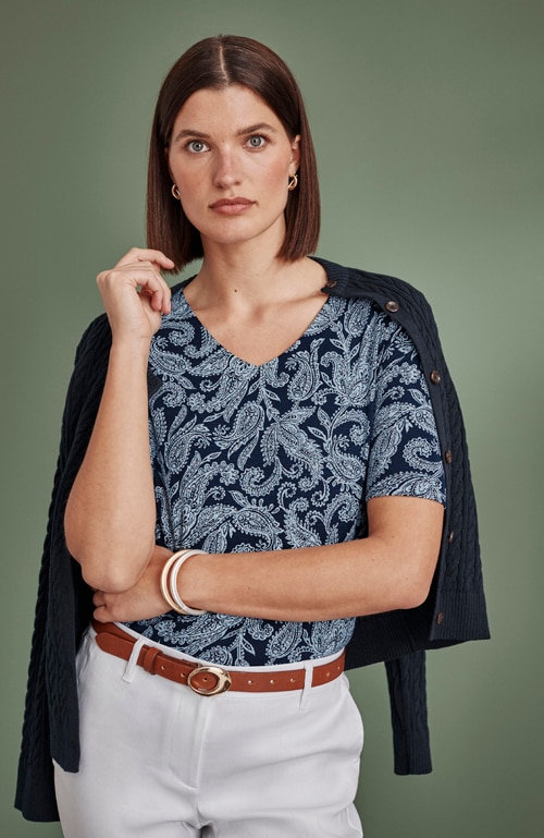 Shop our pima-slub v-neck tee