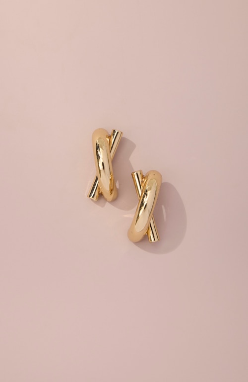 Shop our goldtone crossover earrings