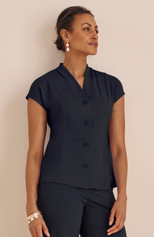 Shop our wearever knit button-front top