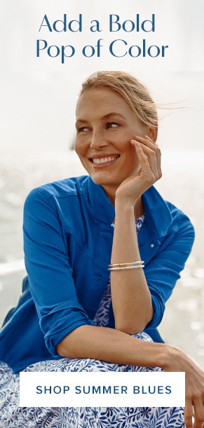 Add a bold pop of color. Shop summer blues.