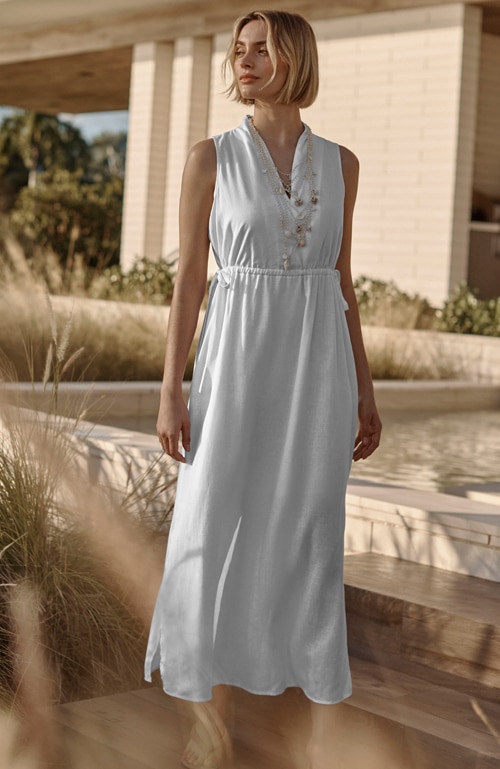 Shop pure jill tie-waist maxi dress