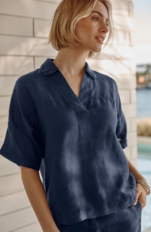 Shop our pure jill linen collared popover