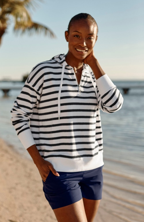 Shop our fit textured-knit half-zip hoodie