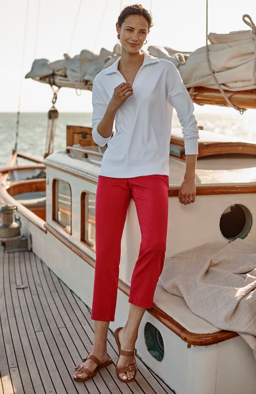Shop our high-rise straight-leg cropped jeans